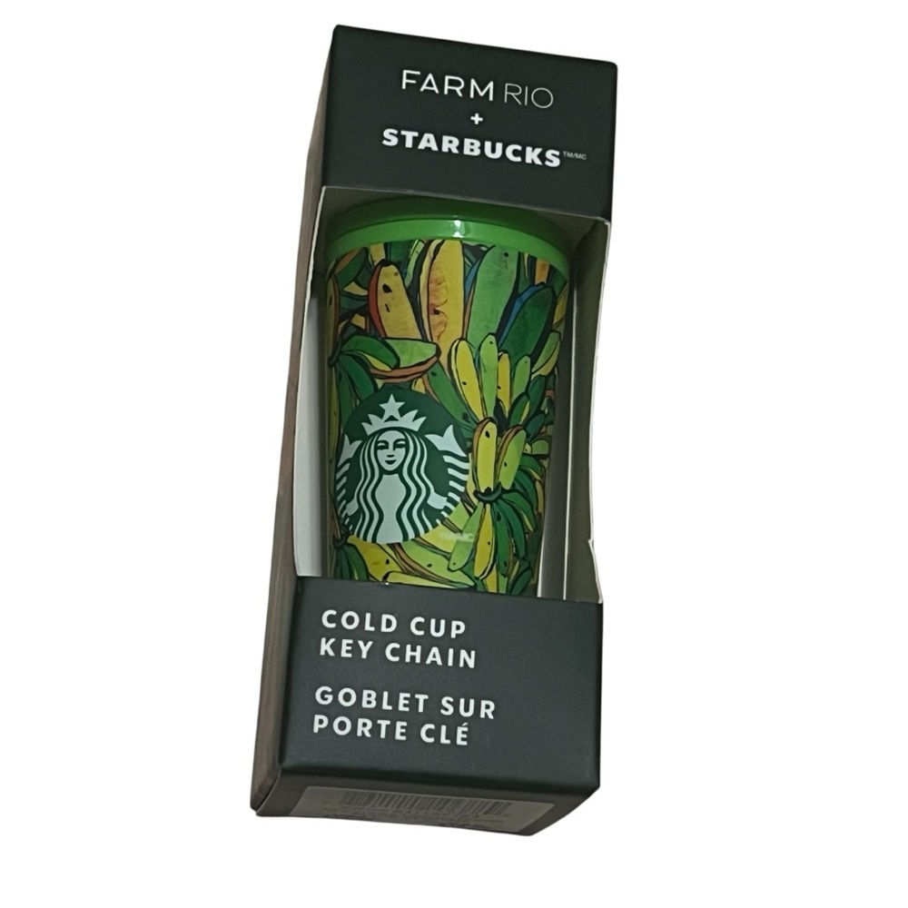✨ Farm Rio x Starbucks Banana Print Cold Cup Keychain – Rare Limited Edition